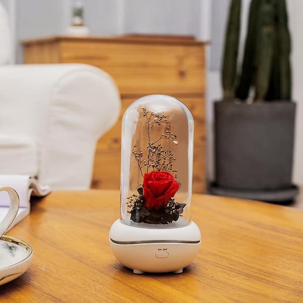 Evig Rose Blomst Lampe Aromaterapi Duft Natlampe Boligindretning Rød