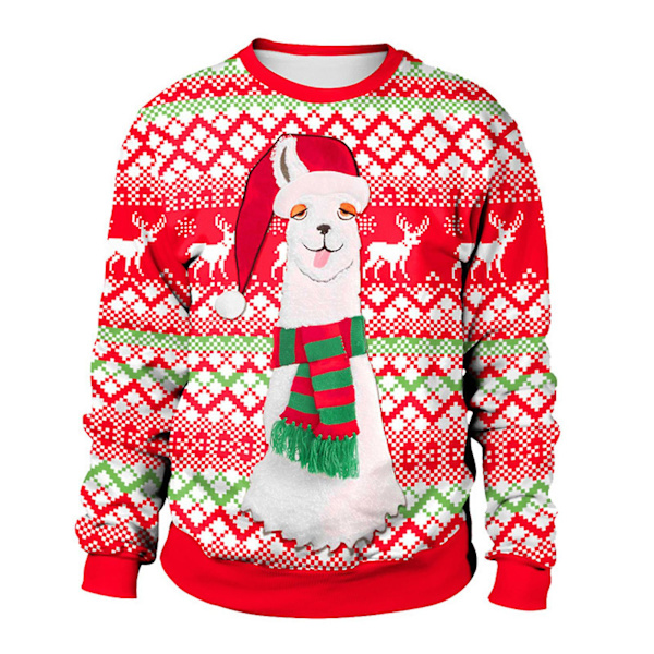 Personlig färgglad lös jultröja Mjuk andas bekväm tröja för kvinnor män unisex XL
