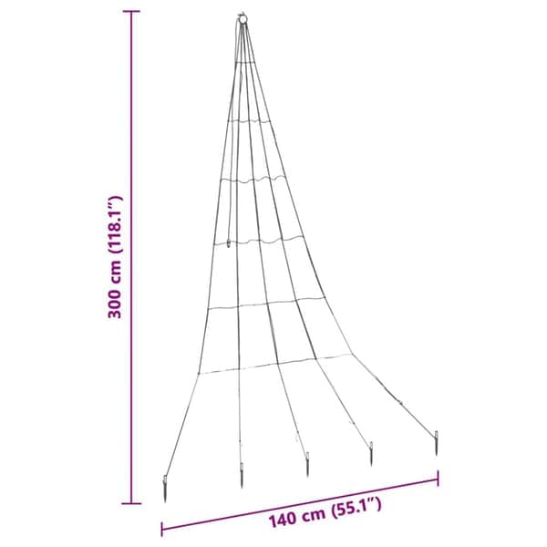 LED-julgran med markspett Varmvit 306 cm Metall
