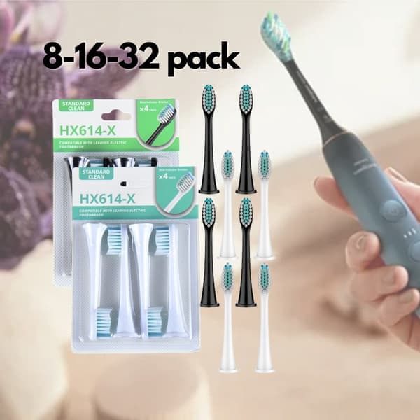 16-pak udskiftningshoveder til Philips Sonicare Series 3, 6, 9 Sort black