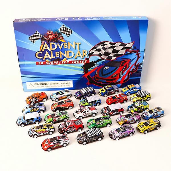 Adventskalender med 24 dagars blindbox - Leksaksbil Barnpresent Digital Racing Julkalender 24 Modeller