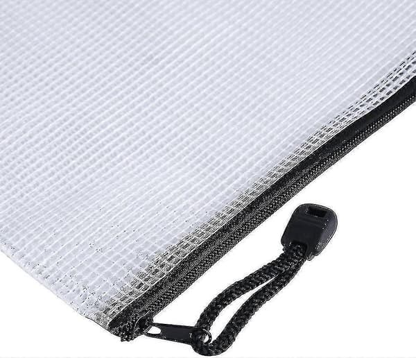 10 stk. A4 Dokumentmappe Vanntett Mesh Glidelåsposer Glidelåsmapper Dokumentgave