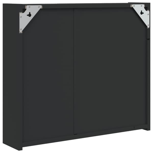 VidaXL Spejlskab og LED-lampe sort 60x13x52 cm Sort