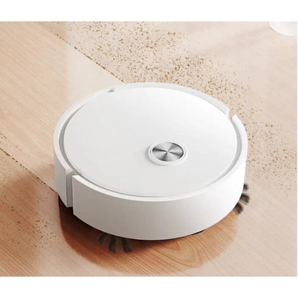 Genopladelig Mini Robotstøvsuger med Moppe, Kompakt Gulvrengøringsmaskine Sort Sort Black