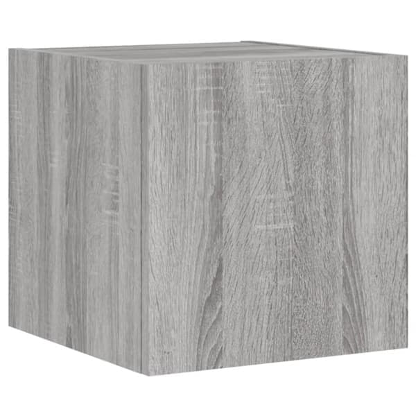 Veggmontert TV-benk LED grå sonoma 30,5x35x30 cm