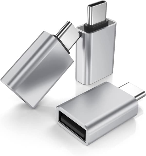 Sølv - 3-pak USB C han til USB 3.0 hun adapter Thunderbolt 3 Type C OTG nøglekonverter til MacBook Pro 2022, iPad Mini 6 Air 4 5. generation