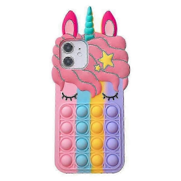 Unicorn Rainbow Apple iPhone-deksel Silikon Mykt Deksel Fidget Leker IPHONE 12 Pro