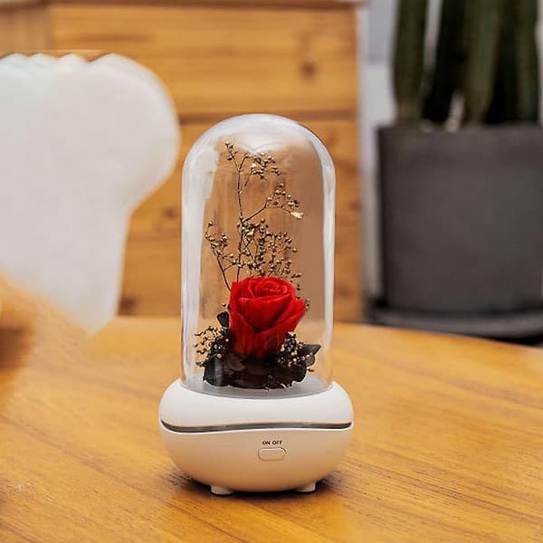 Evig Rose Blomst Lampe Aromaterapi Duft Natlampe Boligindretning Rød
