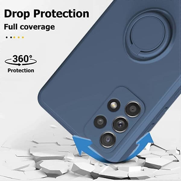 Ring Kickstand Silikonfodral för Samsung Galaxy A53 5G, Stötsäkert Anti-rep Telefonfodral Grå