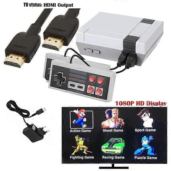 Videospillkonsoll med digital HDMI-tilkobling og 621 retrospill