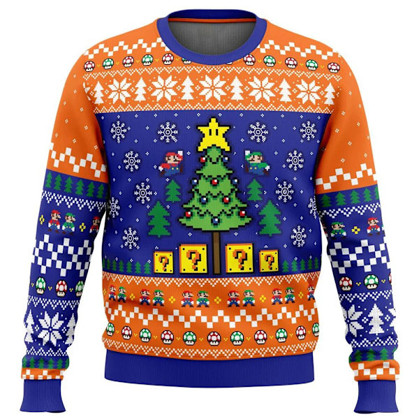 Julgåva Jultröja Go-Kart Jultröja Gåva Tomte Pullover Cartoon Herrtröja Höst och Vinter Fleece Hoodie style 3 4XL