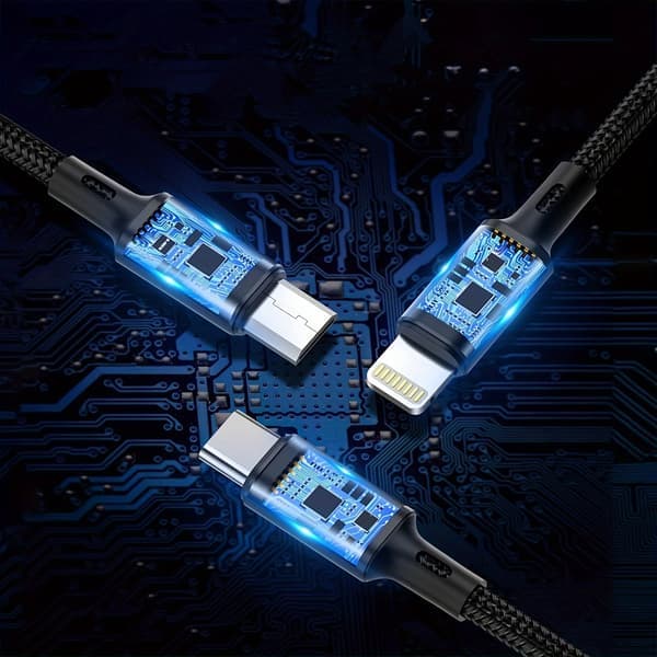 2 kpl 3-in-1 pikalatauskaapeli nailonpunottu iPhone Type-C Micro USB -laitteille iPhone 14 13 12 11 Pro Samsung Xiaomi Android