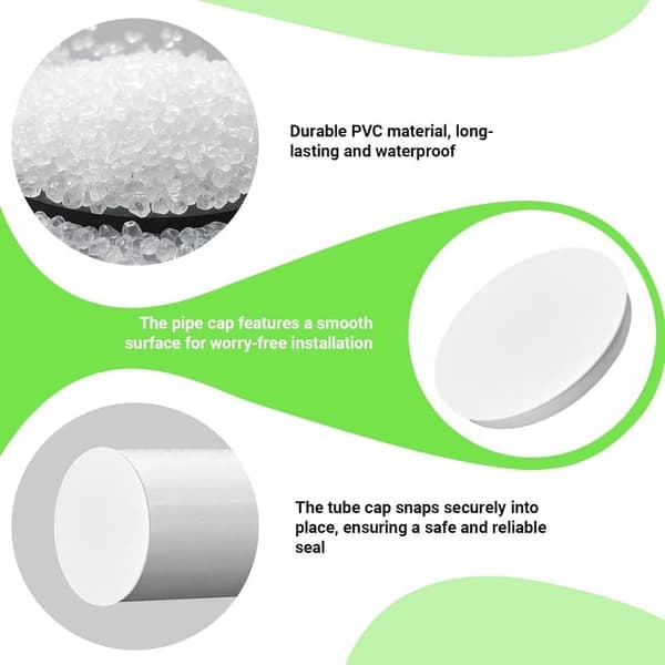 2 delar PVC DN150/160 för avloppsrörsplugg, vattenrörsplugg för 150 - 160 mm diameter avloppsrör, 150 mm inloppslock