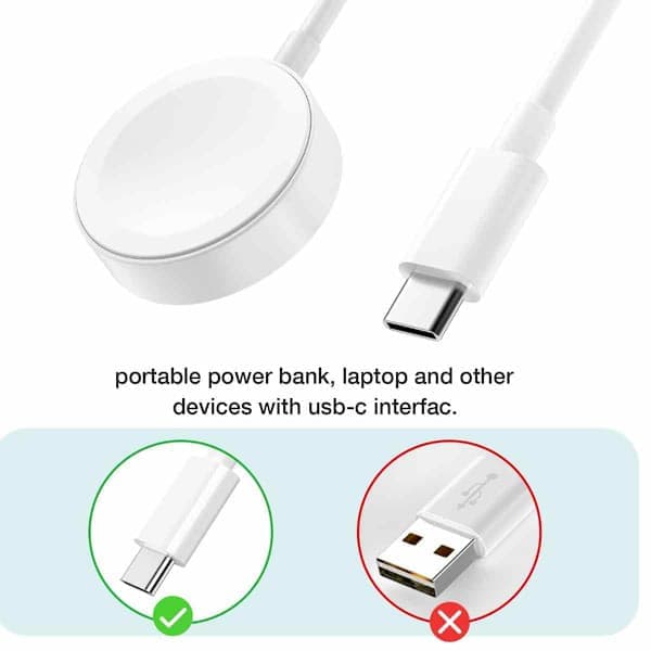 Apple Watch USB-C hurtigladende smartklokkelader 2,5W 1m