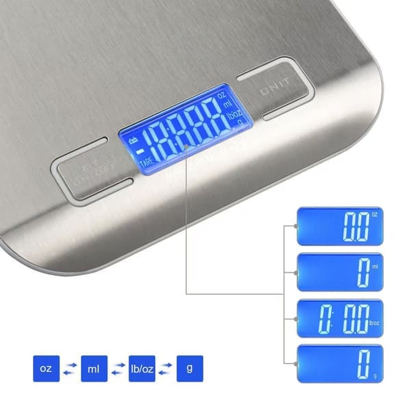 10 kg Digital köksvåg - Hög precision, LCD-display, tareringsfunktion för matlagning och bakning