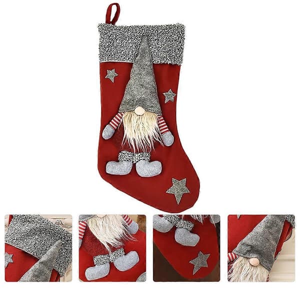 Klassrum Julstrumpa Tomte Julstrumpa Presentpåse Röd 45x26cm 1st