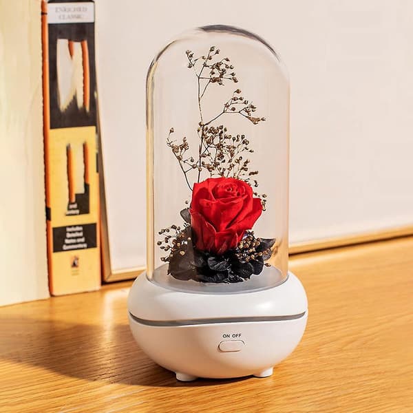 Evig Rose Blomst Lampe Aromaterapi Duft Natlampe Boligindretning Rød