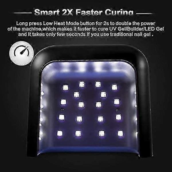 LED neglelampe, Sunuv 48w Professionel negletørrer med automatisk sensor og LCD-display til hjemmebrug og neglesalon