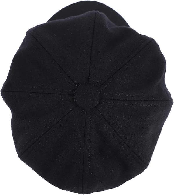 Svart Baker Boy-keps för kvinnor flickor basker franska mössor varma ullkepsar Lady Classic Topped Flat Caps
