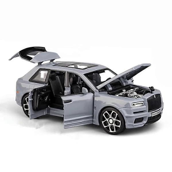 1:32 Rolls Royce SUV Cullinan Metall Lekebil med Lyd og Lys - Samleobjekt for Barn Grå