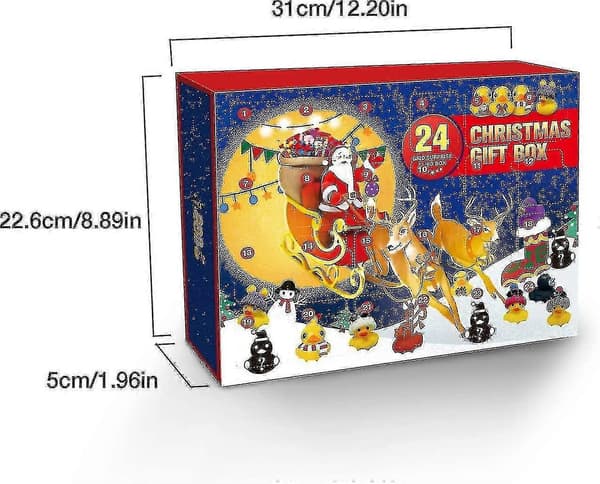 2025 Julekalender Blind Box Gave - 24 Rum Gummiænder C61