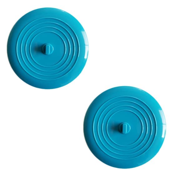 Badekarpropper Silikone Vaskeprop Køkkenvaskprop 15 CM Diameter til Køkken, Badeværelse og Vaskerum Universal Afløbsprop (2 stk, blå)