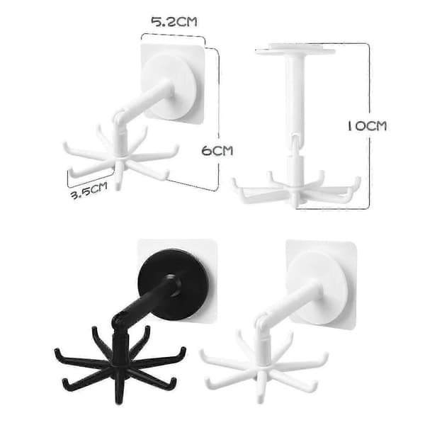 2 st Väggmonterade Plastkrokar Multifunktionella Självhäftande Krokar För Kök Och Badrum White