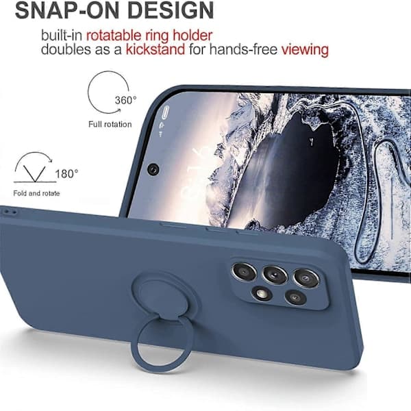 Ring Kickstand Silikonfodral för Samsung Galaxy A53 5G, Stötsäkert Anti-rep Telefonfodral Vinrött