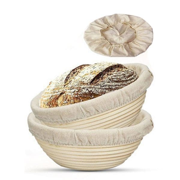 Baker linstoffsett 2 stk, brødheveklut med deigskrape for brødbaking
