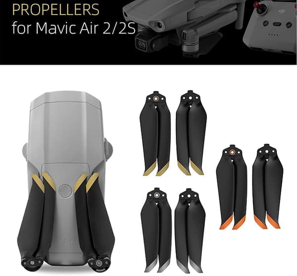 Air 2S Propell Stille Propell Sammenleggbar 7238F for DJI Mavic Air 2/Air 2S Drone Tilbehør (Sølv 4 stk)