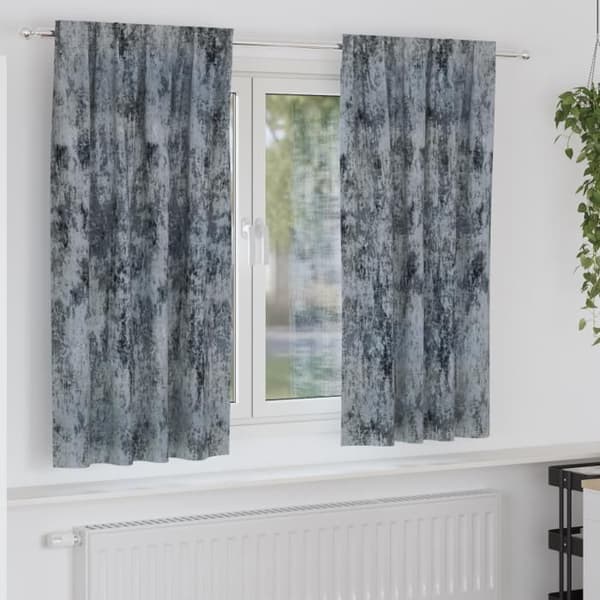 Fløyelsgardiner - Sølvgrå - 175x140 cm - Maljer - Maskinvaskbar Sølv
