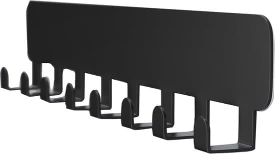 Nøgleskab - Robust Nøgleholder - Kroge - Holder Uden Boring - Selvklæbende - 8 Kroge - til - Stue - Køkken - Kontor - Sort