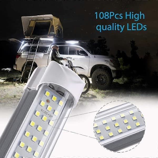 Bil LED Lysstripe 12V, Interiør LED Stripe 108 SMD Belysning for Bil Varebil med Bryter