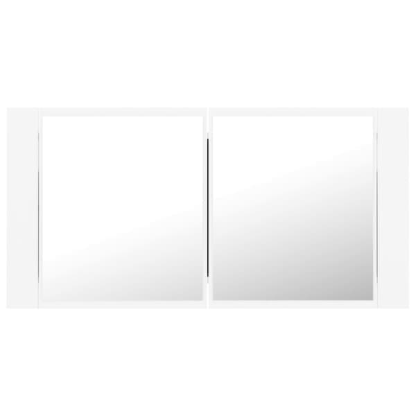 VidaXL Speilskap med LED hvit 90x12x45 cm akryl hvit