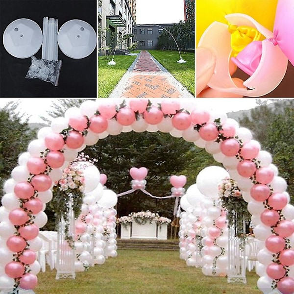 XJ-Ballongbåge Kit - Justerbart 3 Meter Högt Ballongställ Set, Vit