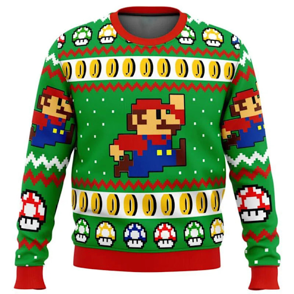 Julgåva Jultröja Go-Kart Jultröja Gåva Tomte Pullover Cartoon Herrtröja Höst och Vinter Fleece Hoodie style 10 5XL