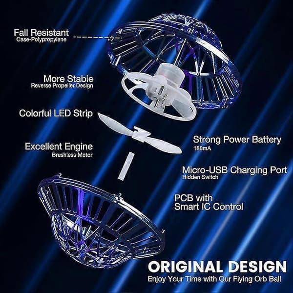 Flygende ballleker for barn - Droner Hover Flygende ballleker - Beste gaveleker for gutter og jenter blue