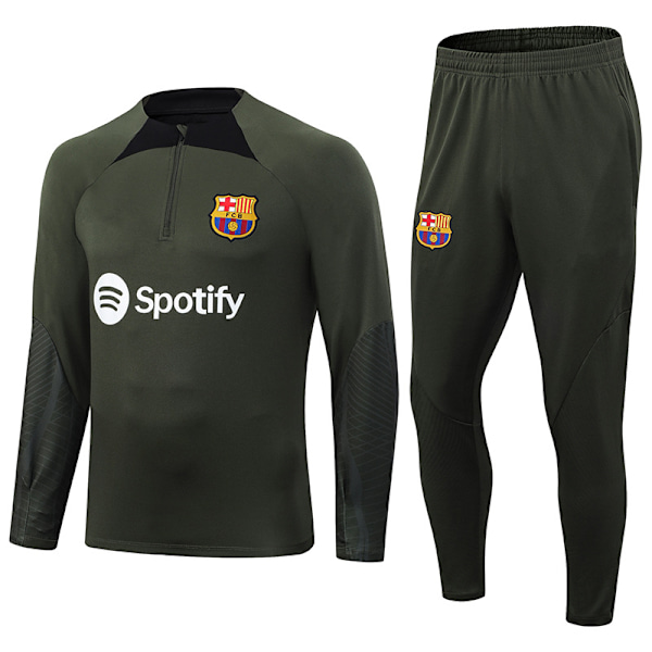 2425 Höst/Vinter Fotbollsträningsuniformer Vuxna och Barns Set Före Match Fotbollströjor Army green 12