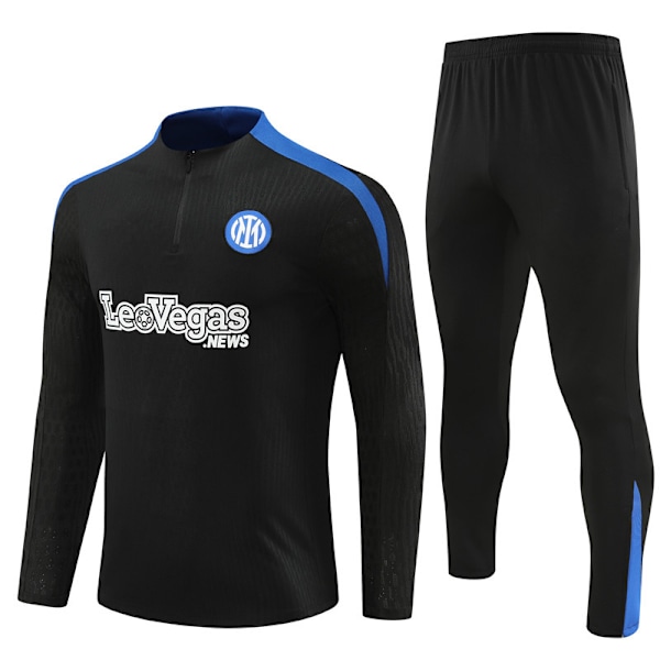 2425 nya Nederländerna, Tyskland och andra vuxna och barns fotbollsträningskläder långärmad set Inter / Black 14
