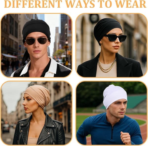 3 stk. hijab-underlue for kvinner, svart, hvit
