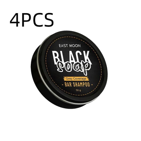 4 STK Mr. Grey Coverage Bar Shampoo Hår Mørkere Sort Sæbe til Grå Hårdækning