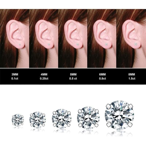 Cubic Zirconia Hypoallergene Øreringe til Kvinder Mænd Piger Statement Brusk Mode Kirurgisk Stål Helix Øreringe 5 Par
