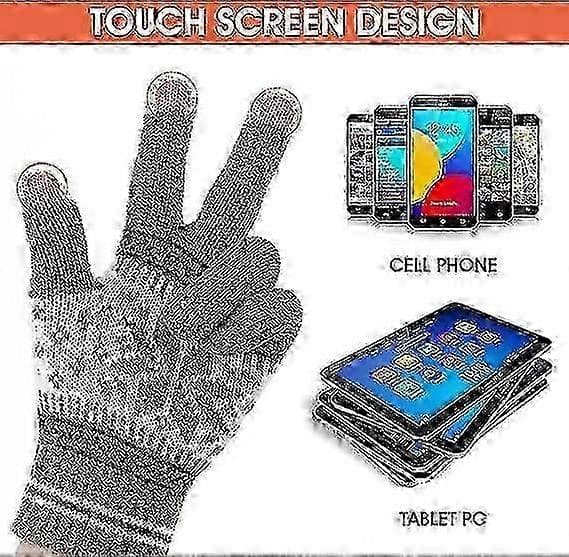 1 par vinter touch screen handsker sne blomst tryk vinter tykke strikkede handsker teksting vanter varme touchscreen vanter