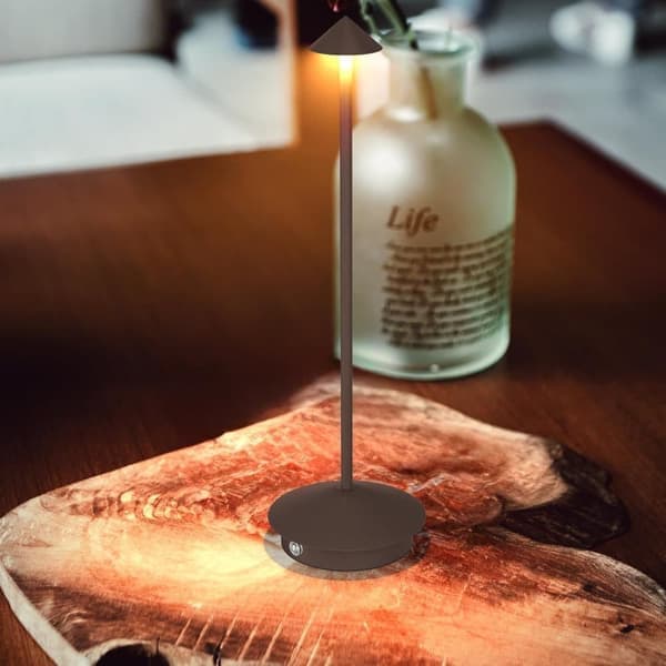 2-pakke Bordlampe / Skrivebordslampe - Trådløs LED-lampe Brun 2 stk