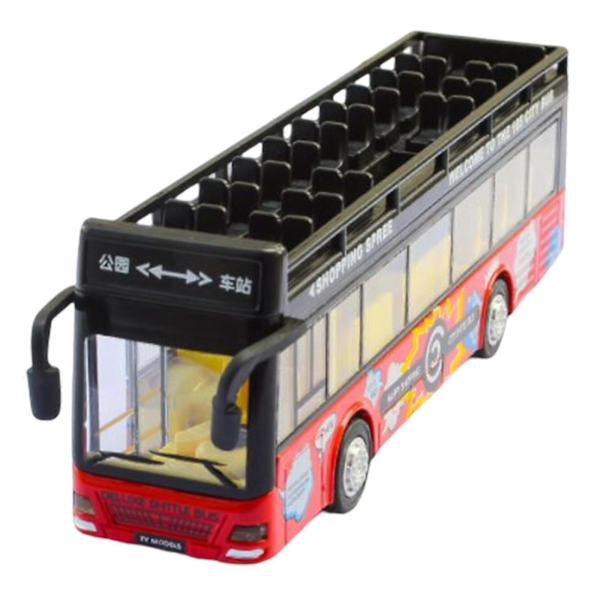 1:32 Dobbeldekker Sightseeing Buss Modell Rød - Støpt Metall Pull Back Bil Leke