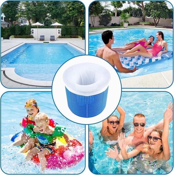 30x Skimmergitter - Pool Skimmerstrømper - Skimmerfiltre - Genanvendelige - Pool Skimmerstrømper til at fjerne hår, blade, pollen - Til