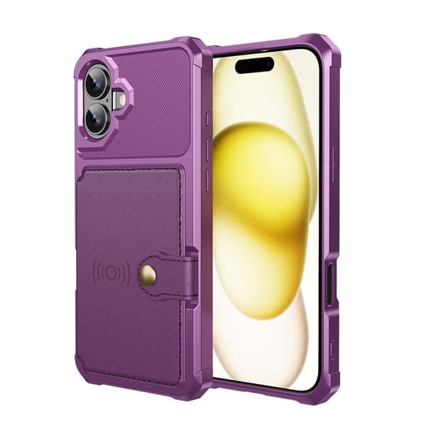 Luksus Walletshell til iPhone 16 Plus - Praktisk funktion med et stilfuldt design Blå Blå