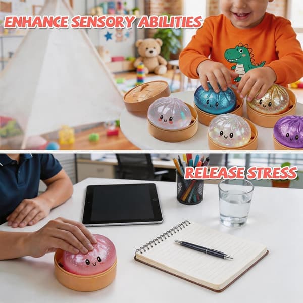 12 stk. Glitter Dumpling Squishy, 2026 Opgraderet Mini Squishy Dumpling Legetøj, Søde Stressbolde Fidget Sanselegetøj, Julegave til Strømpen