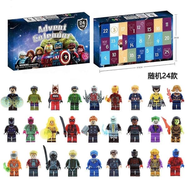 24 st blind box julkalender presentförpackning Minecraft byggklossar leksaker nedräkning små ornament Violent Bear 24 Blind Box Package C