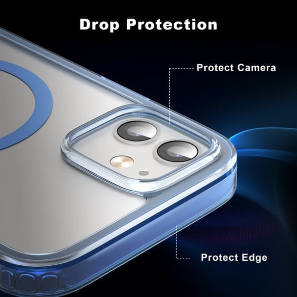 ColorPop iPhone 12/12 Pro Cover CH MagSafe Transparent/Mørkeblå